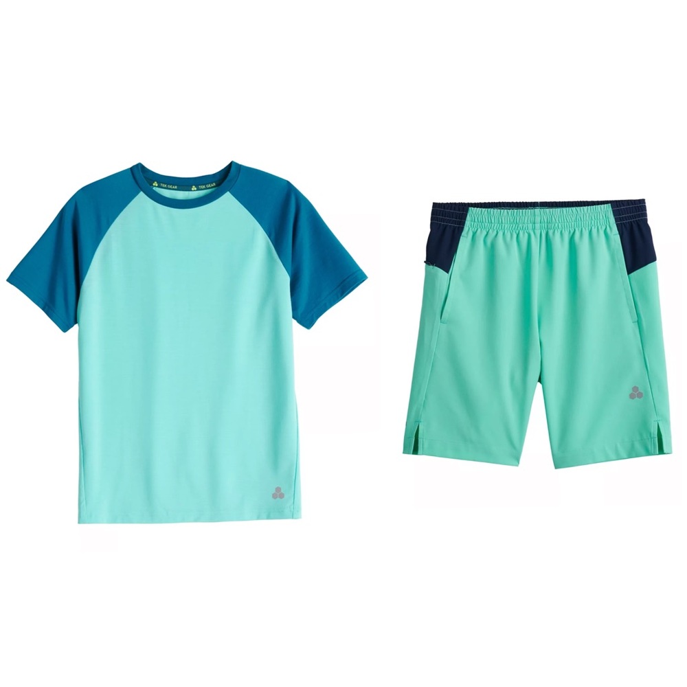 Tek Gear Boys Athletic Raglan Sleeve Tee Shirt and Training Shorts